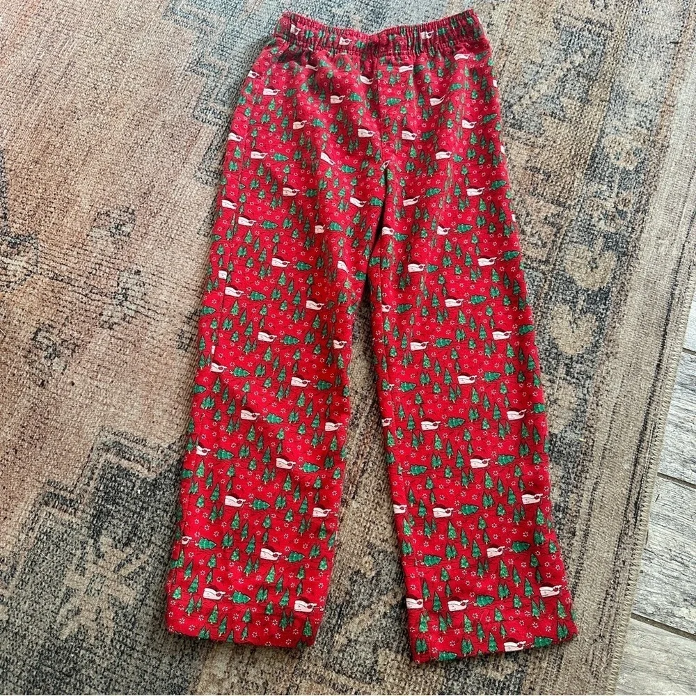 Kids Vineyard Vines Red Holiday Printed Pants sz S (8-10)